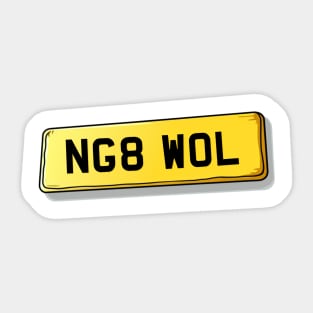 NG8 WOL Wollaton Number Plate Sticker